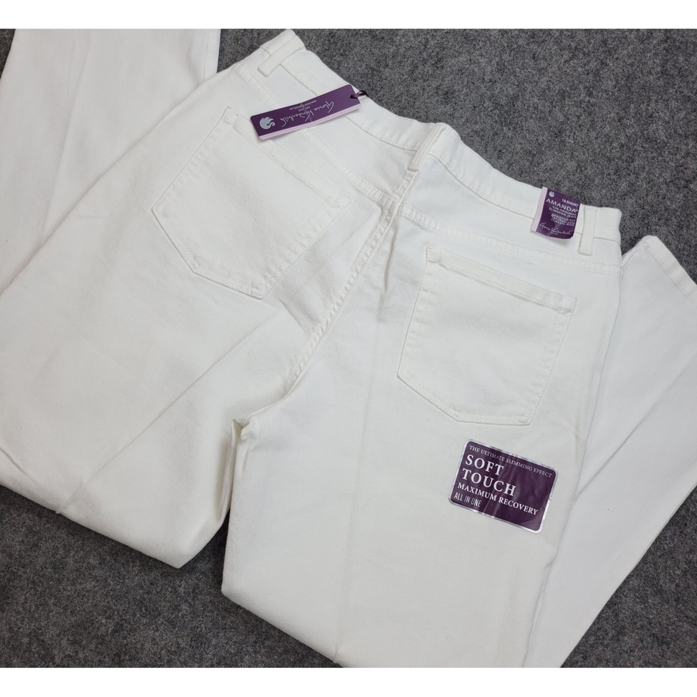 Gloria Vanderbilt Jeans Womens 16 White High Rise Amanda Slimming Tapered Leg